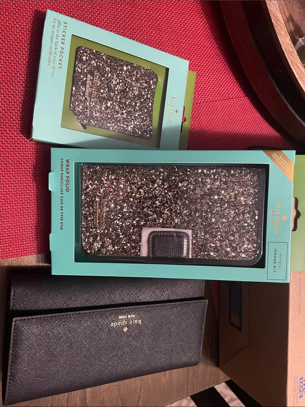kate spade Glitter Wrap Folio Phone Case in Multi-Color and Black